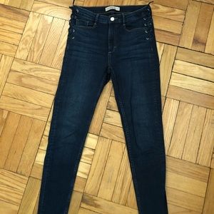 Zara High waisted lace-up skinny jean
